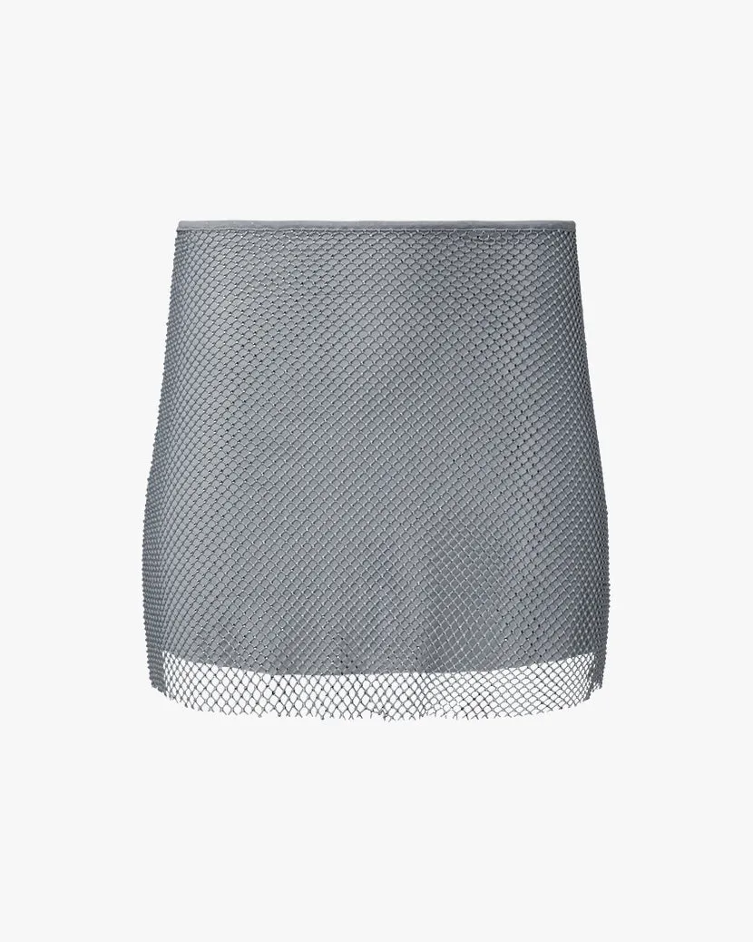 Crystal Mini Skirt Silver