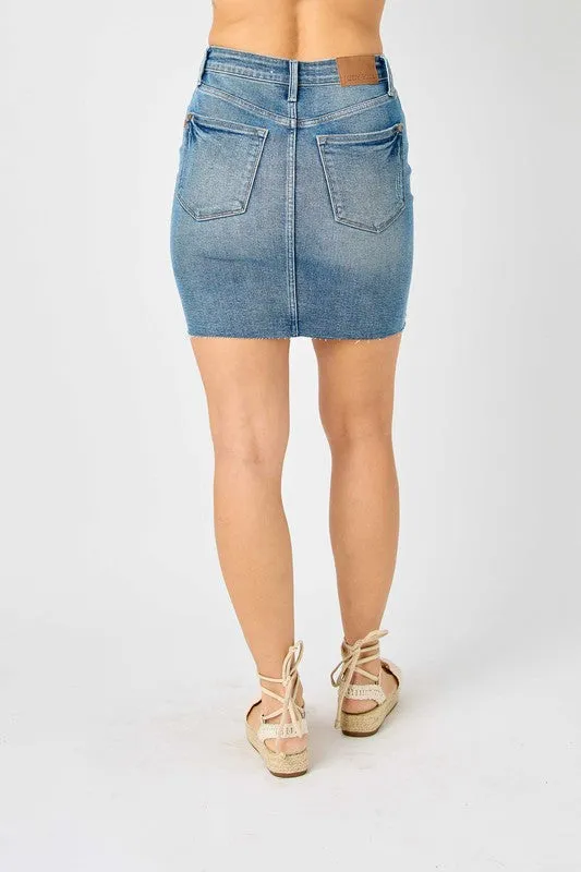 Distressed Denim Skirt - Judy Blue