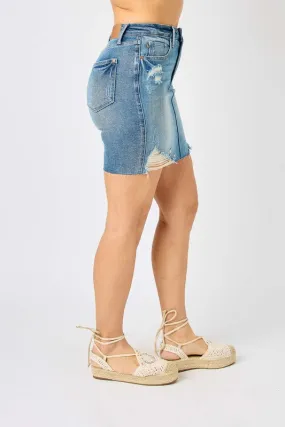 Distressed Denim Skirt - Judy Blue