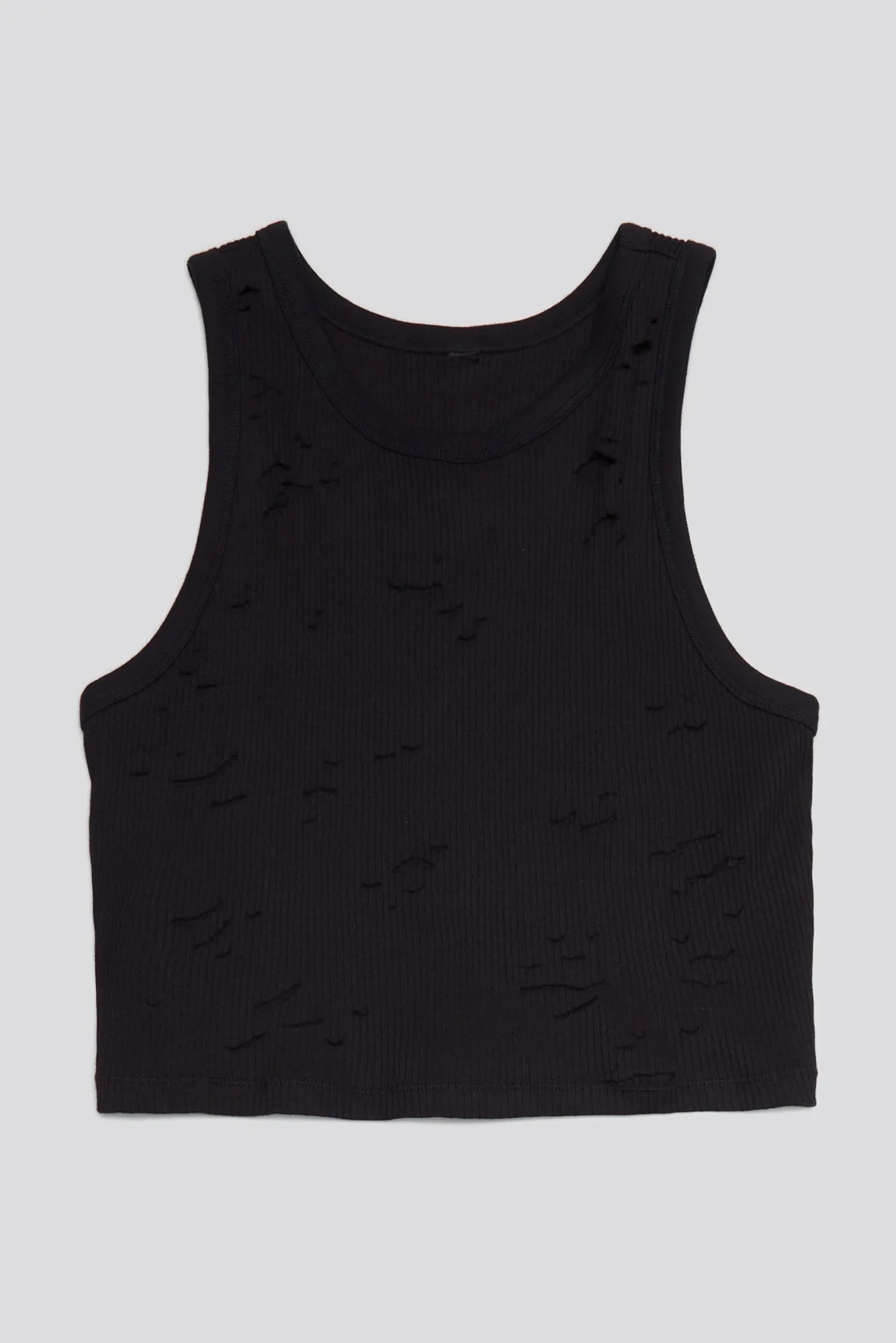 DISTRESSED TANK - BLACK