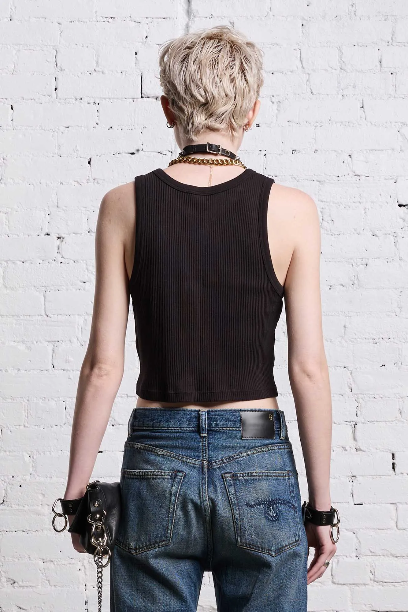 DISTRESSED TANK - BLACK