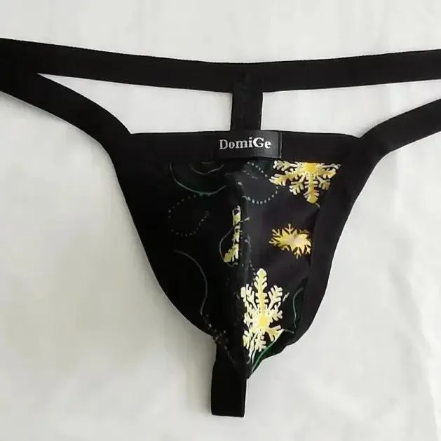 DomiGe Men's Thong Male Low-Rise Floral T-Back