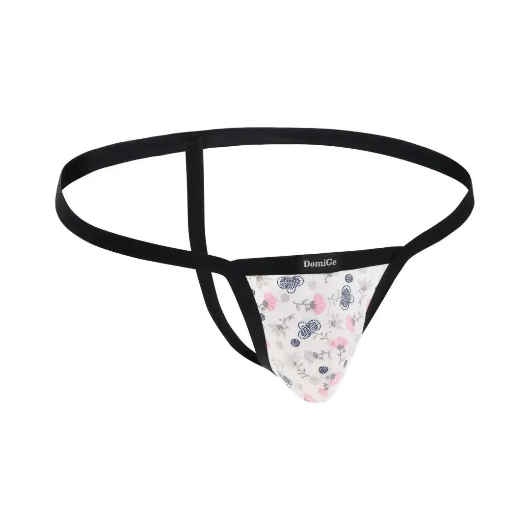 DomiGe Men's Thong Male Low-Rise Floral T-Back