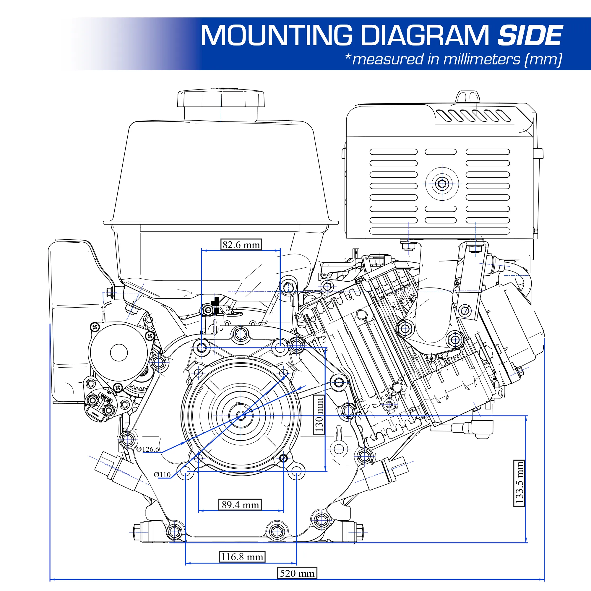 DuroMax XP20HP 500cc 1-Inch Shaft Recoil Start Gasoline Engine