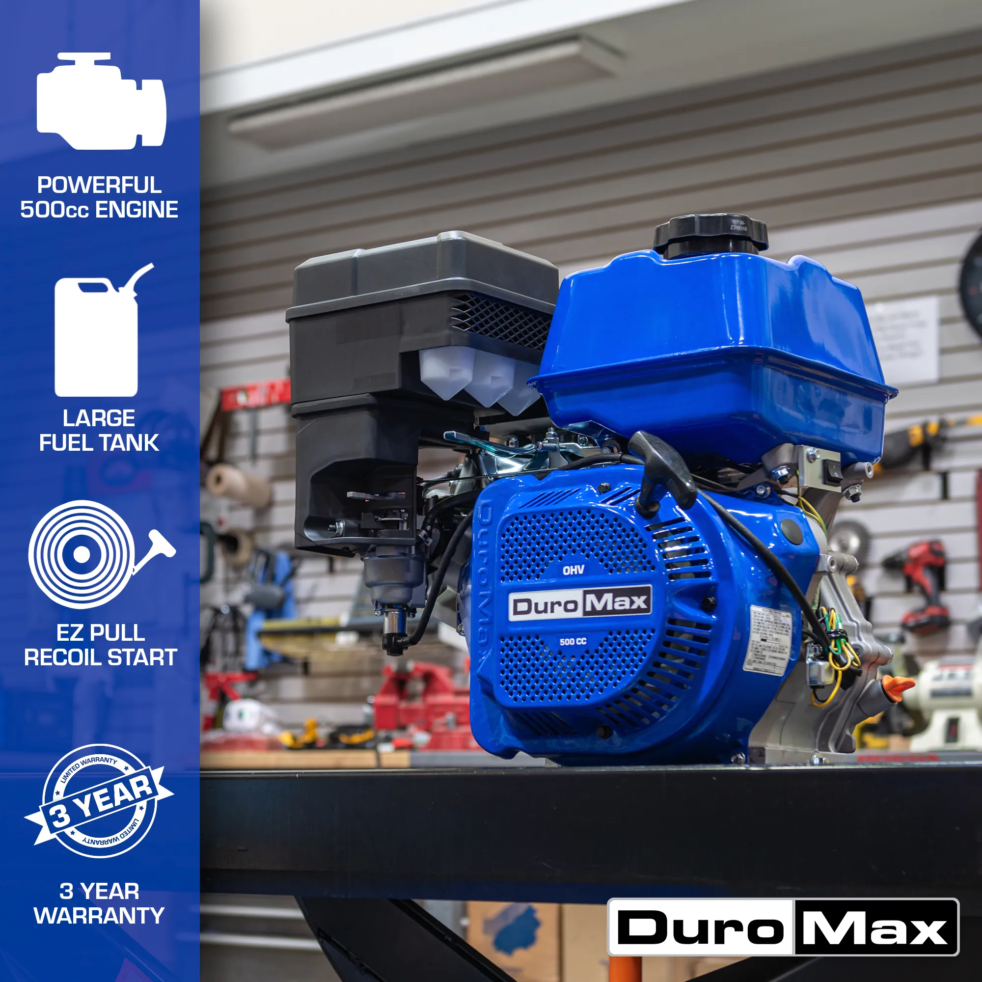 DuroMax XP20HP 500cc 1-Inch Shaft Recoil Start Gasoline Engine