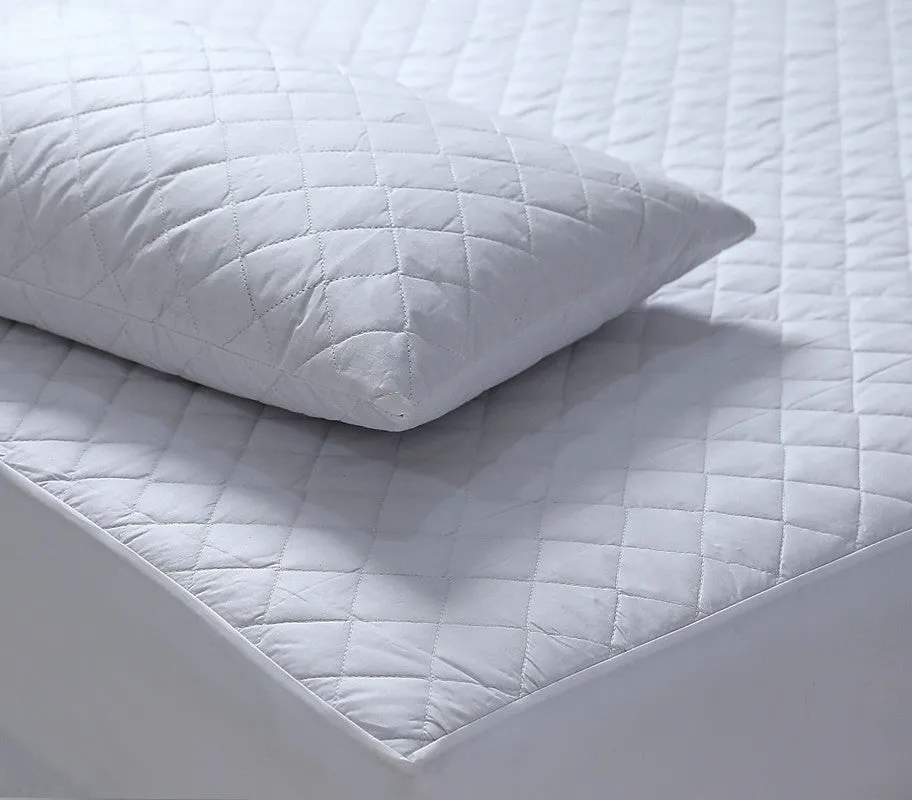 Elan Linen 100% Cotton Quilted Fully Fitted 50cm Deep Single Size Waterproof Mattress Protector