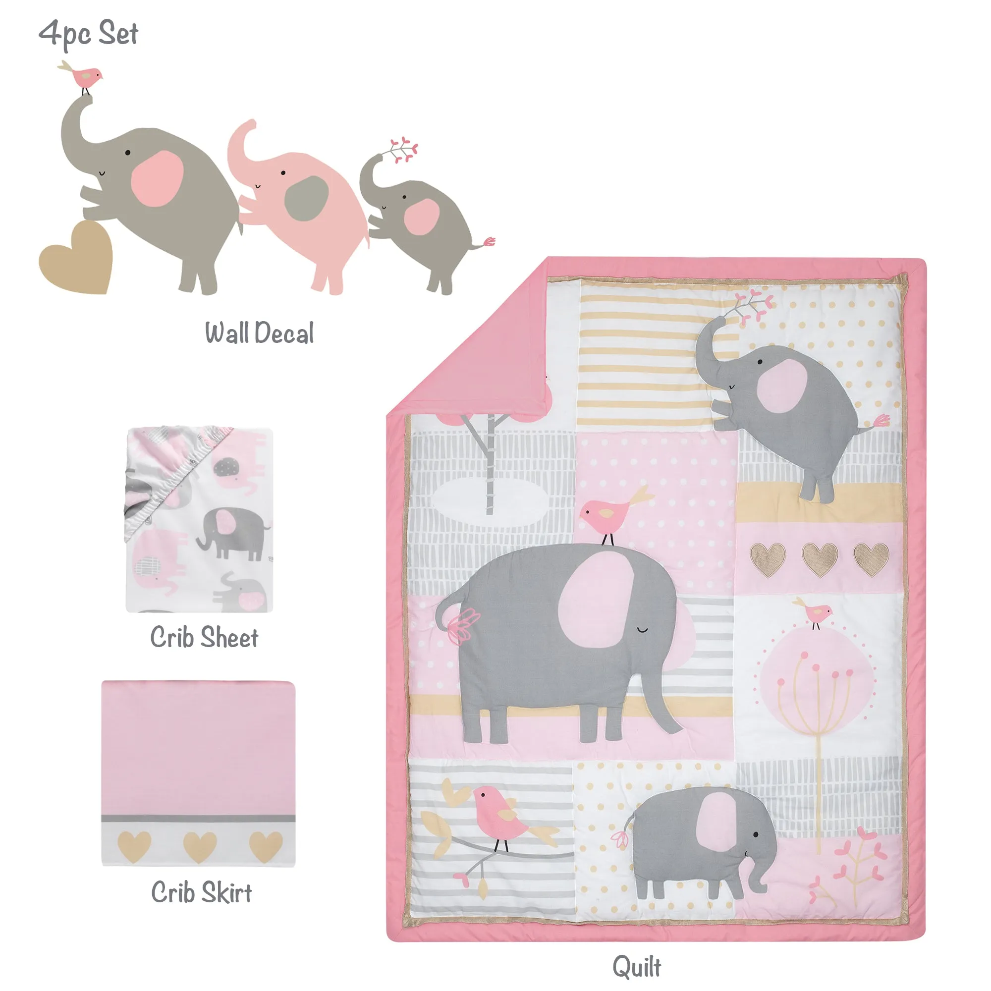 Eloise 4-Piece Crib Bedding Set