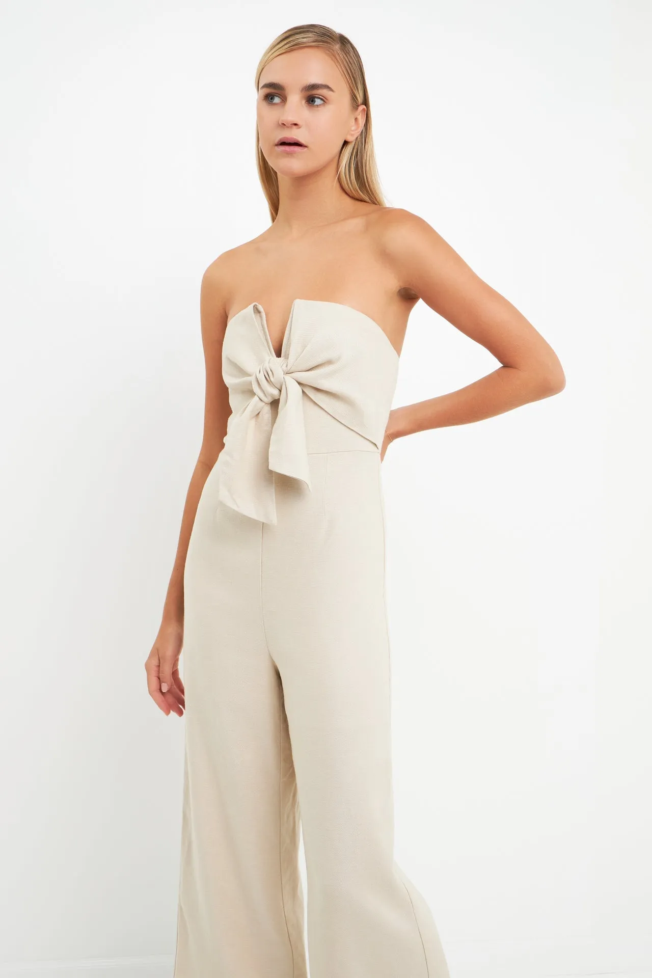 English Factory - Bustier Front Tie Jumpsuit