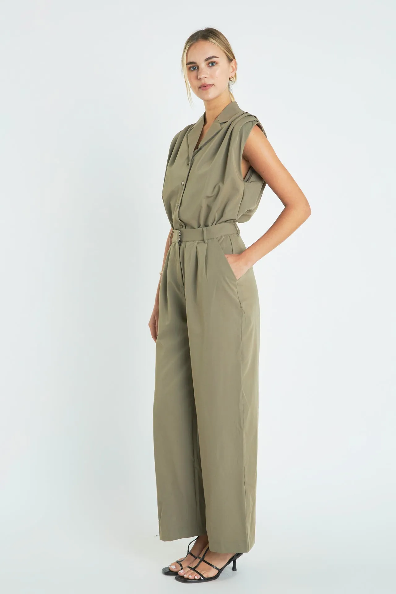 English Factory - Pleated Sleeveless Jumpsuit