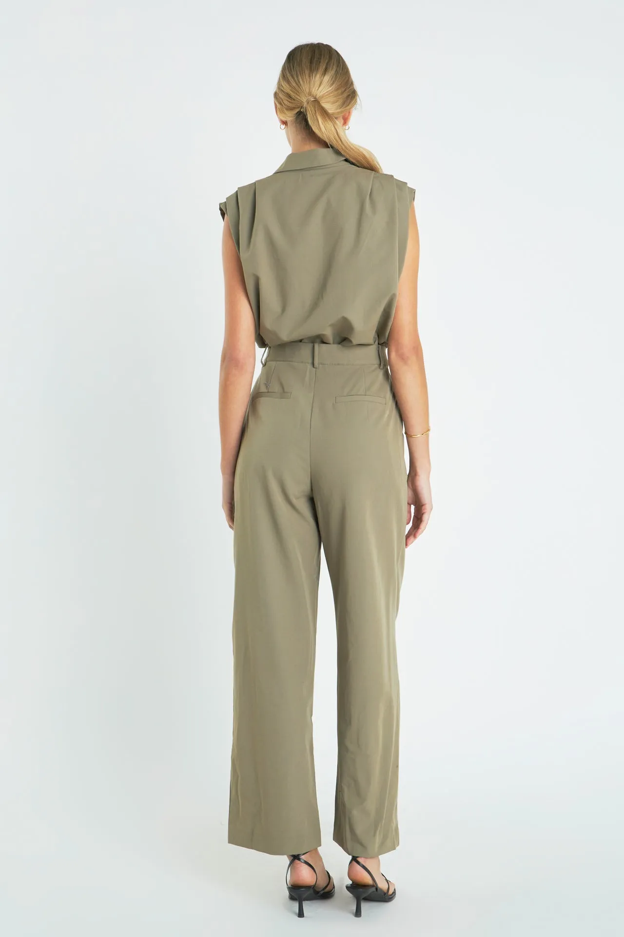 English Factory - Pleated Sleeveless Jumpsuit