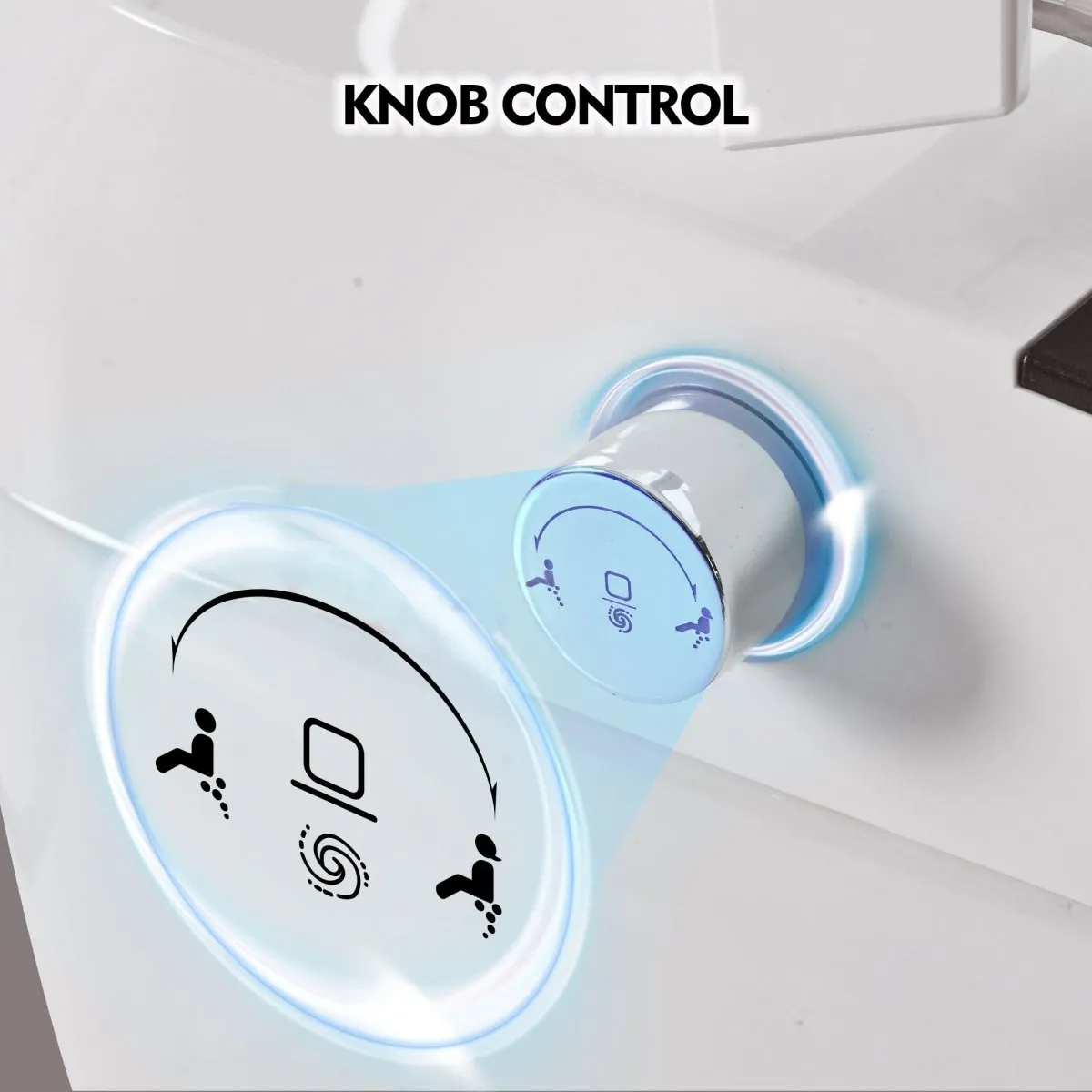 ExBrite Smart Toilet,Bidet with Self-Cleaning Nozzle,Dual Flush 1-1.28 GPF,Clear at room temperature,Knob Control,Power Outage Flushing,Soft Close