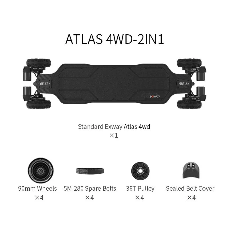 Exway Atlas Carbon 4WD Electric Skateboard