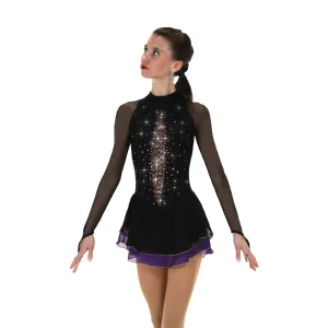 F24022R Competition Figure Skating Accent Skirt Dress CRYSTALLED - Garnet