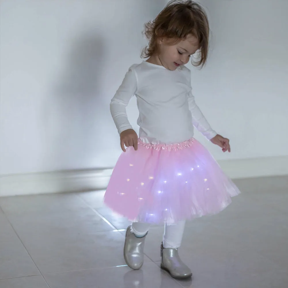 FancyDressWale Unicorn Pink Tutu LED Skirt and Top Birthday Dress for Girls-A4