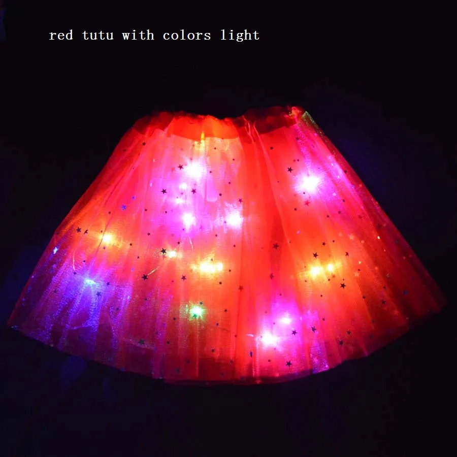 FancyDressWale Unicorn Red Tutu LED Skirt and Top Birthday Dress for Girls-B7