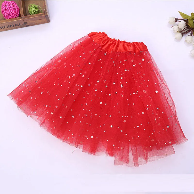 FancyDressWale Unicorn Red Tutu LED Skirt and Top Birthday Dress for Girls-B7