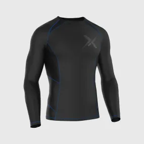 Fdx Recoil Blue Men's & Boy's Long Sleeve Base Layer Thermal Winter Compression Top