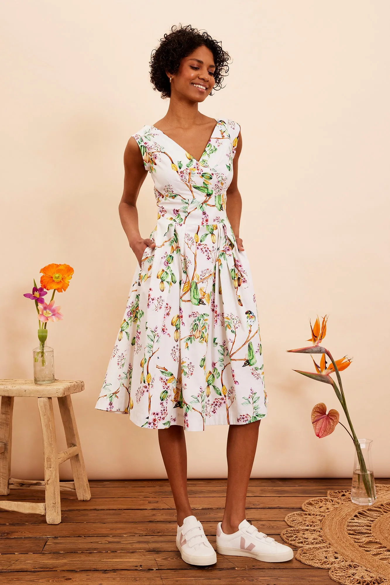 Florence Gardenia Bird Dress