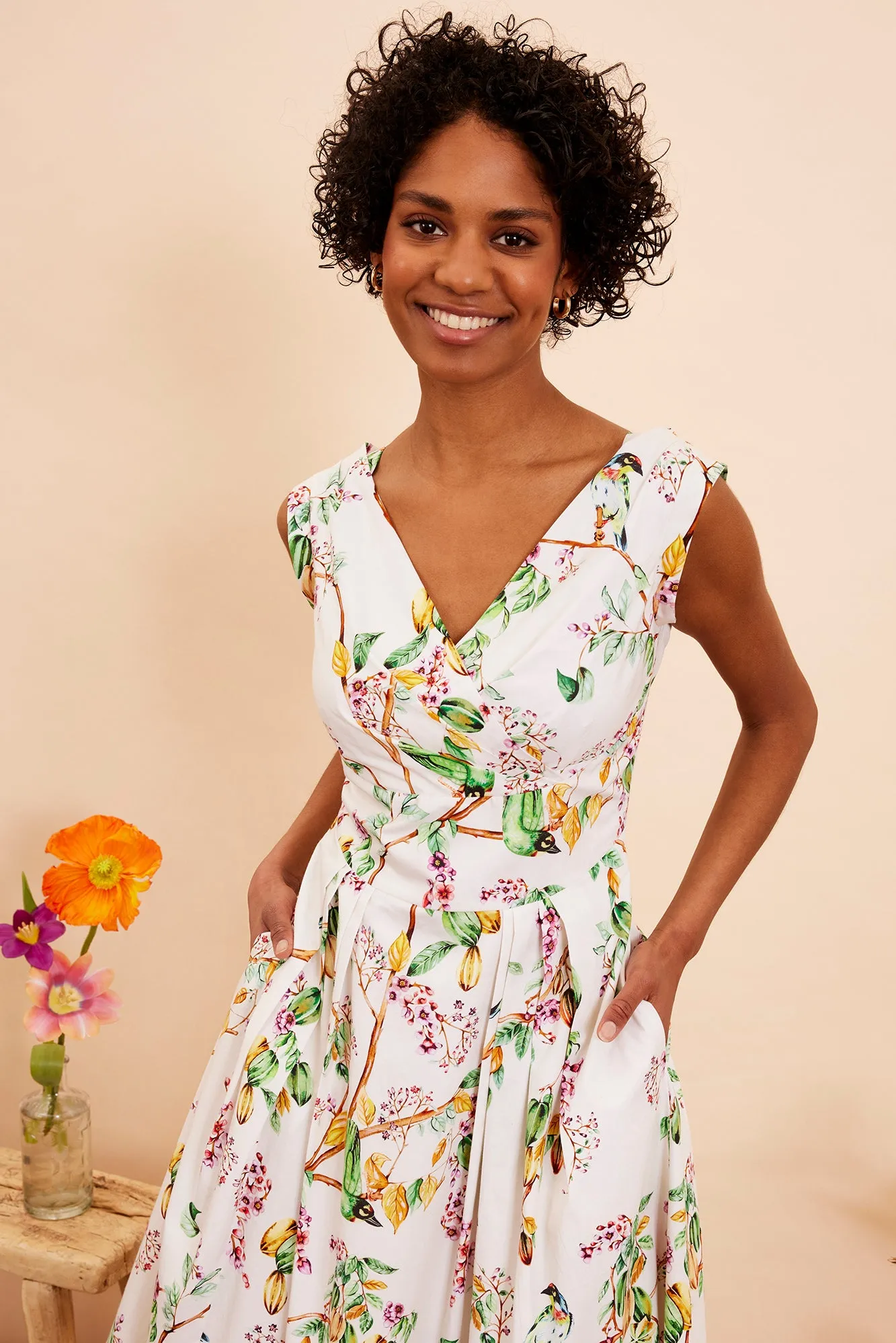 Florence Gardenia Bird Dress