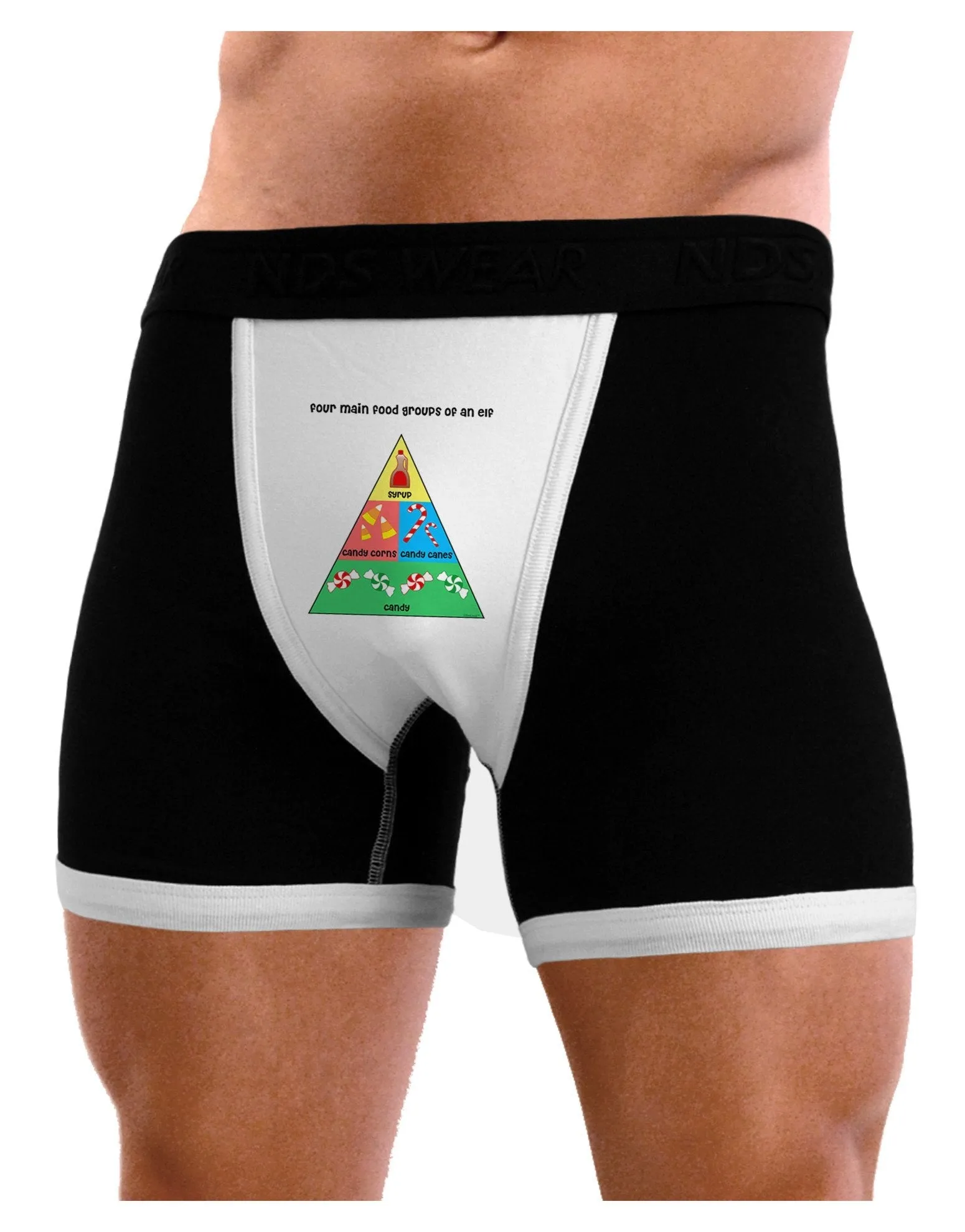 Four Main Food Groups of an Elf - Christmas Mens Boxer Brief Underwear