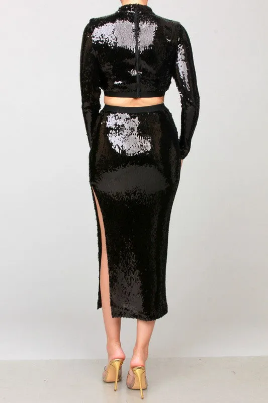 Get Me Bodied Sequins Set (Black)