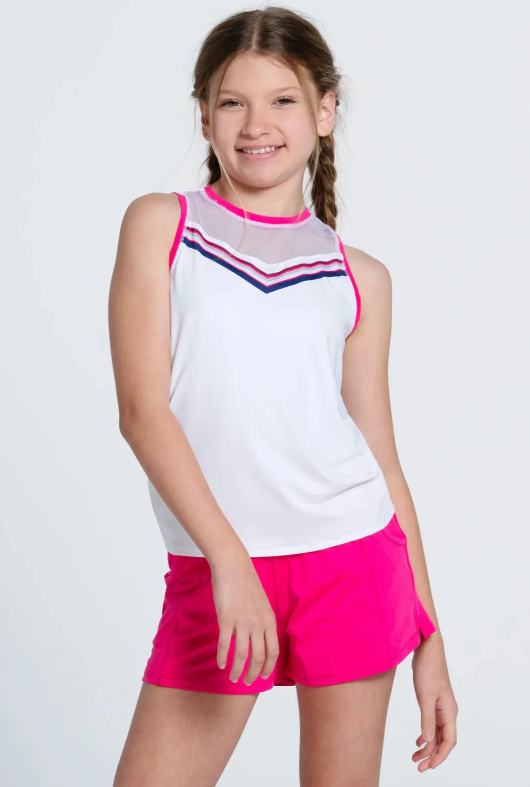 Girls Lucky In Love Berry Sweet Tie Tank