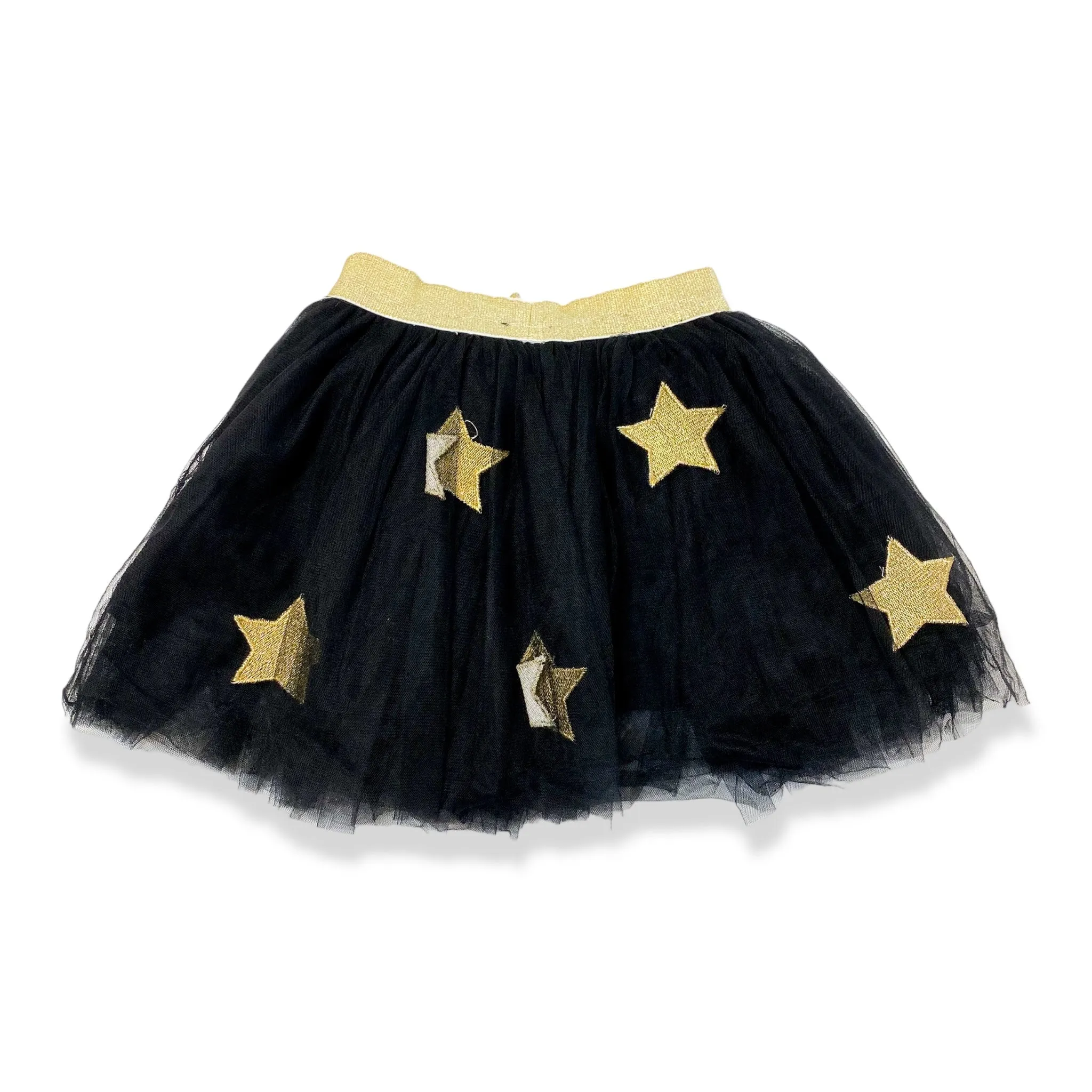 Gold Star Patch Tutu Skirt - Black