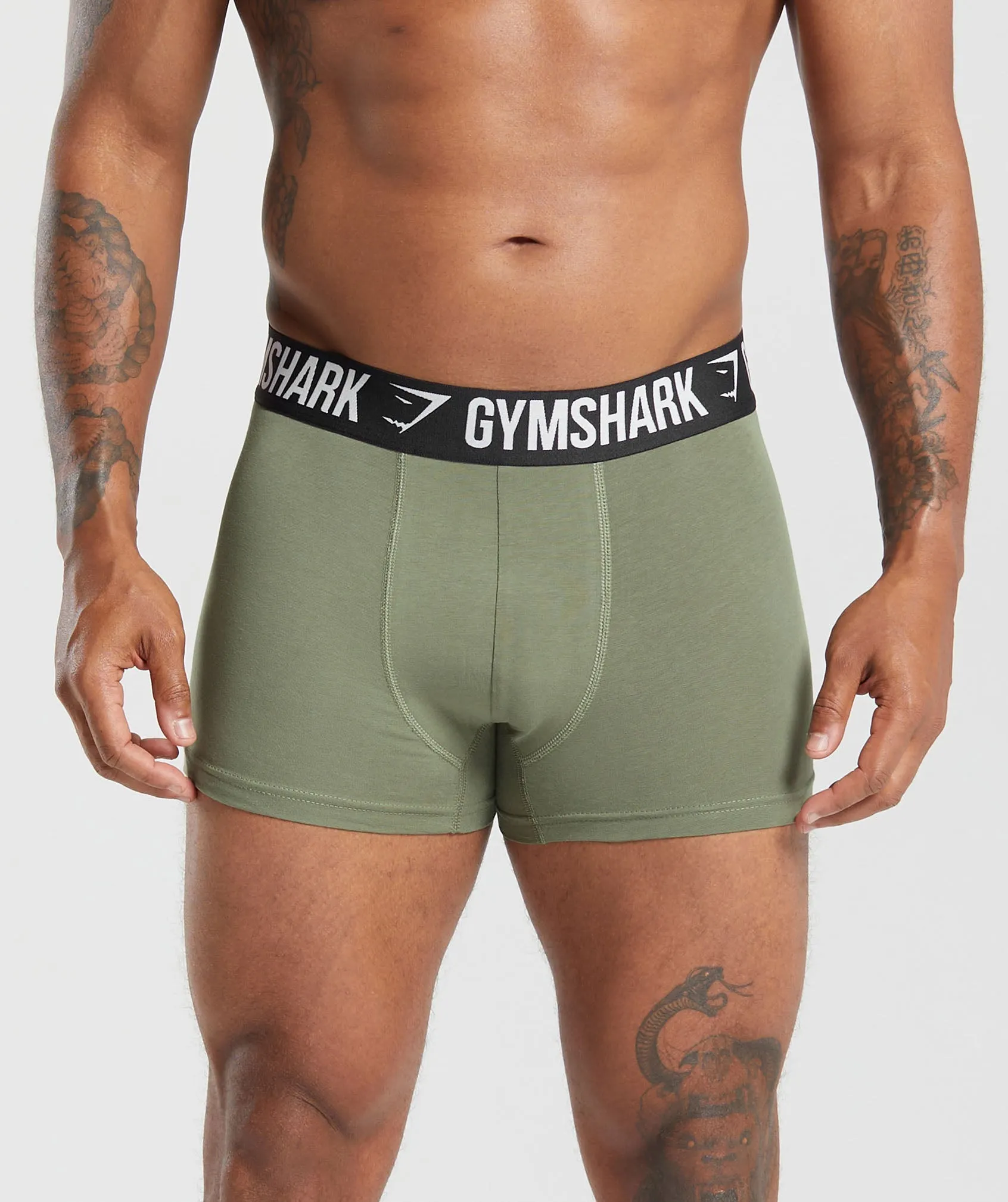 Gymshark Boxer Brief 3PK - Utility Green/Cargo Blue/Reps Red