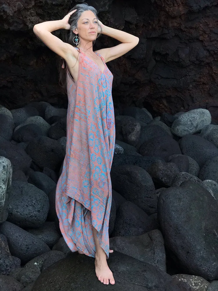 Gypsy Convertible Jumpsuit in Batik Peach Daisy