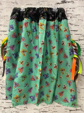 Handmade Riders Teal w/Beaded Animals Ribbon Skirt