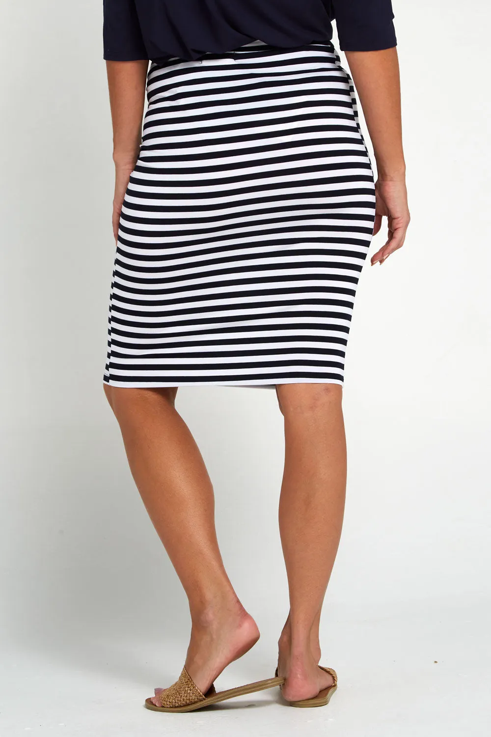 Hera Bamboo Skirt - Navy Stripe