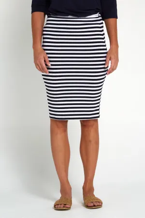 Hera Bamboo Skirt - Navy Stripe