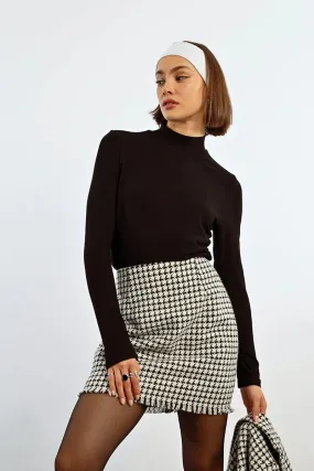 Houndstooth Skirt - bw