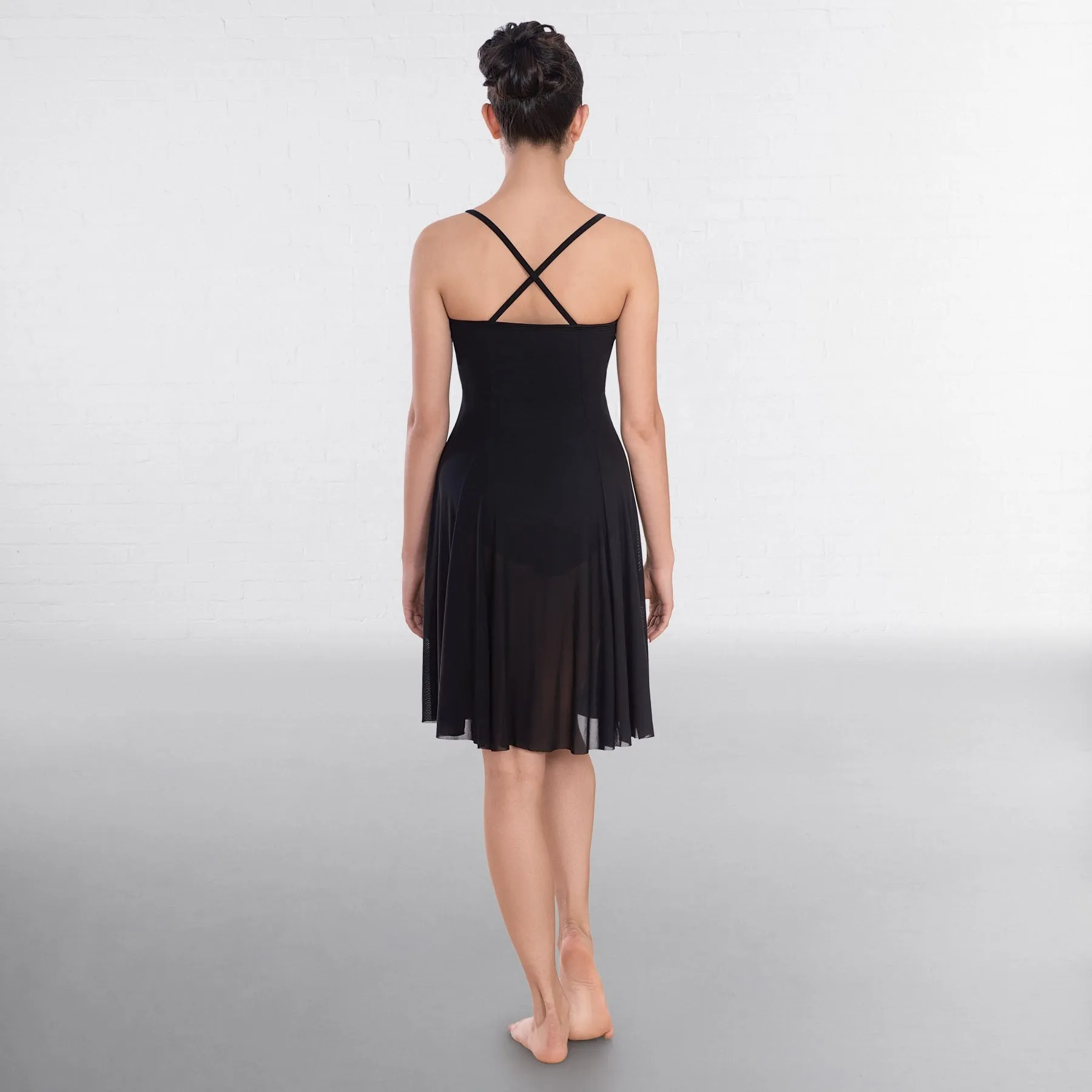 IDT Contemporary Leotard with Panelled Mesh Dress Overlay