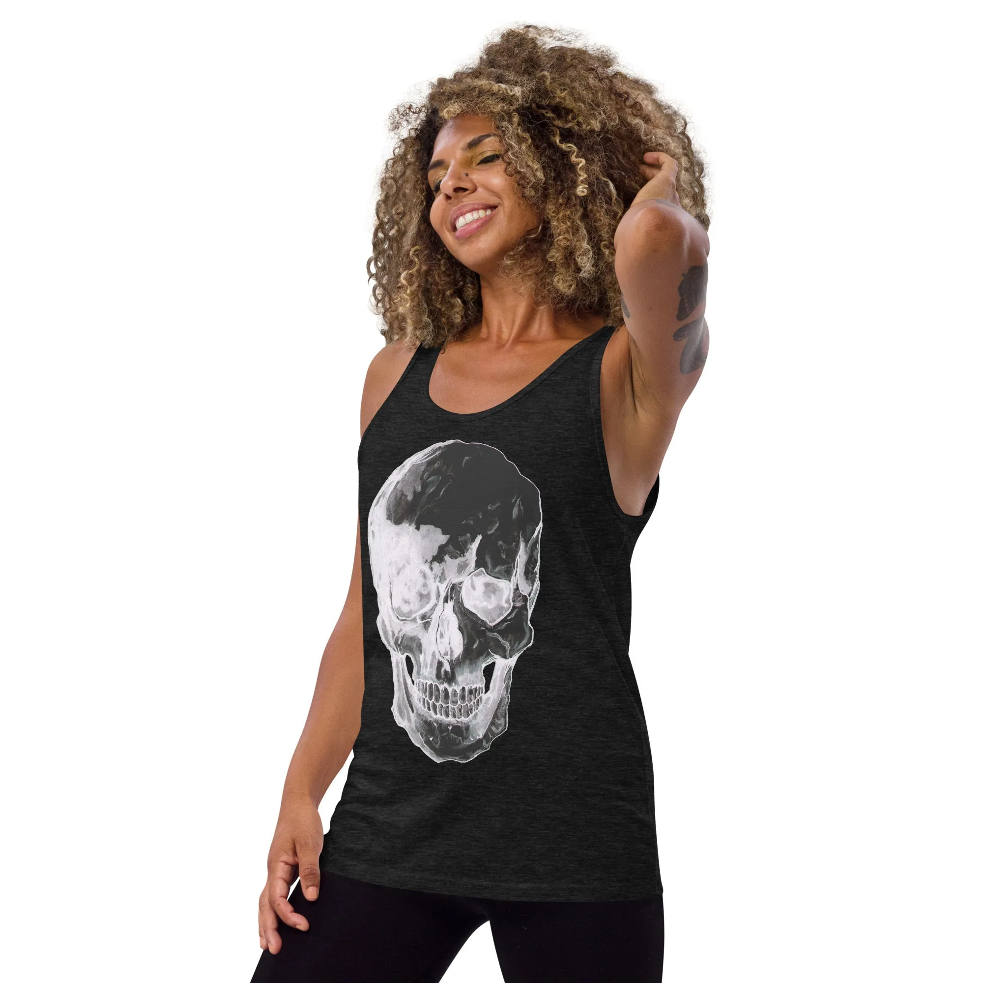 Inverted Skull Unisex Tank Top by Robert Bowen