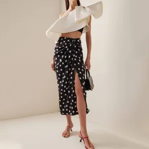 Jane One Shoulder 2 Piece Swimsuit & Polka Dot Skirt Cover-Up