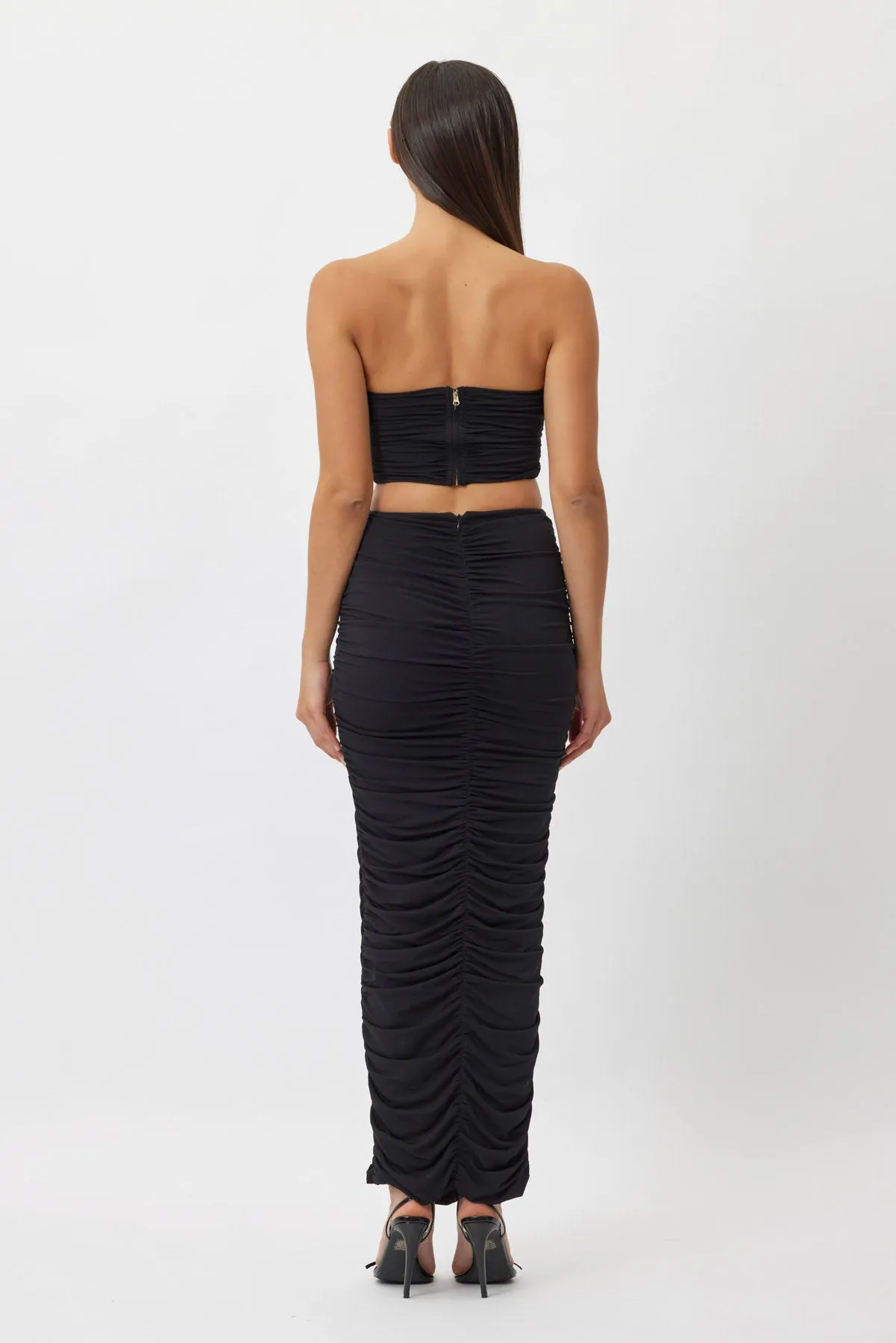 Julie Ruched Maxi Skirt