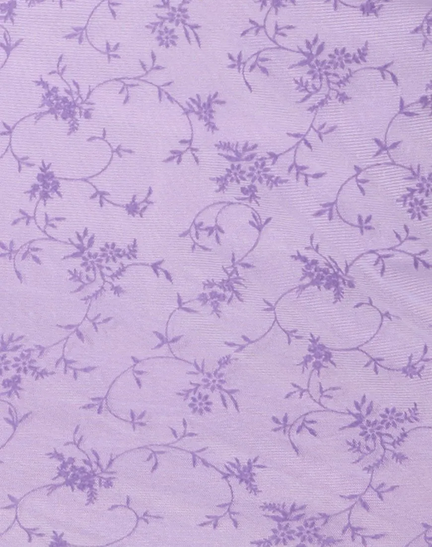 Kinnie Mini Skirt in Love Bloom Flock Lilac