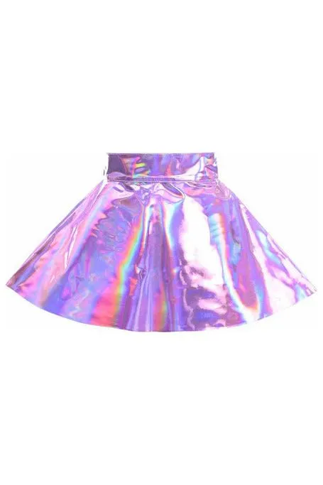 Lavender Holo Skater Skirt