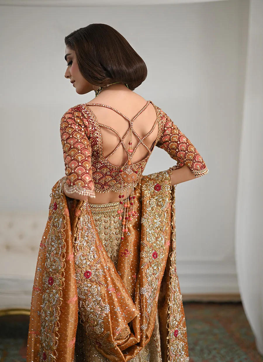 Lila Gold Lehnga Choli Bridal