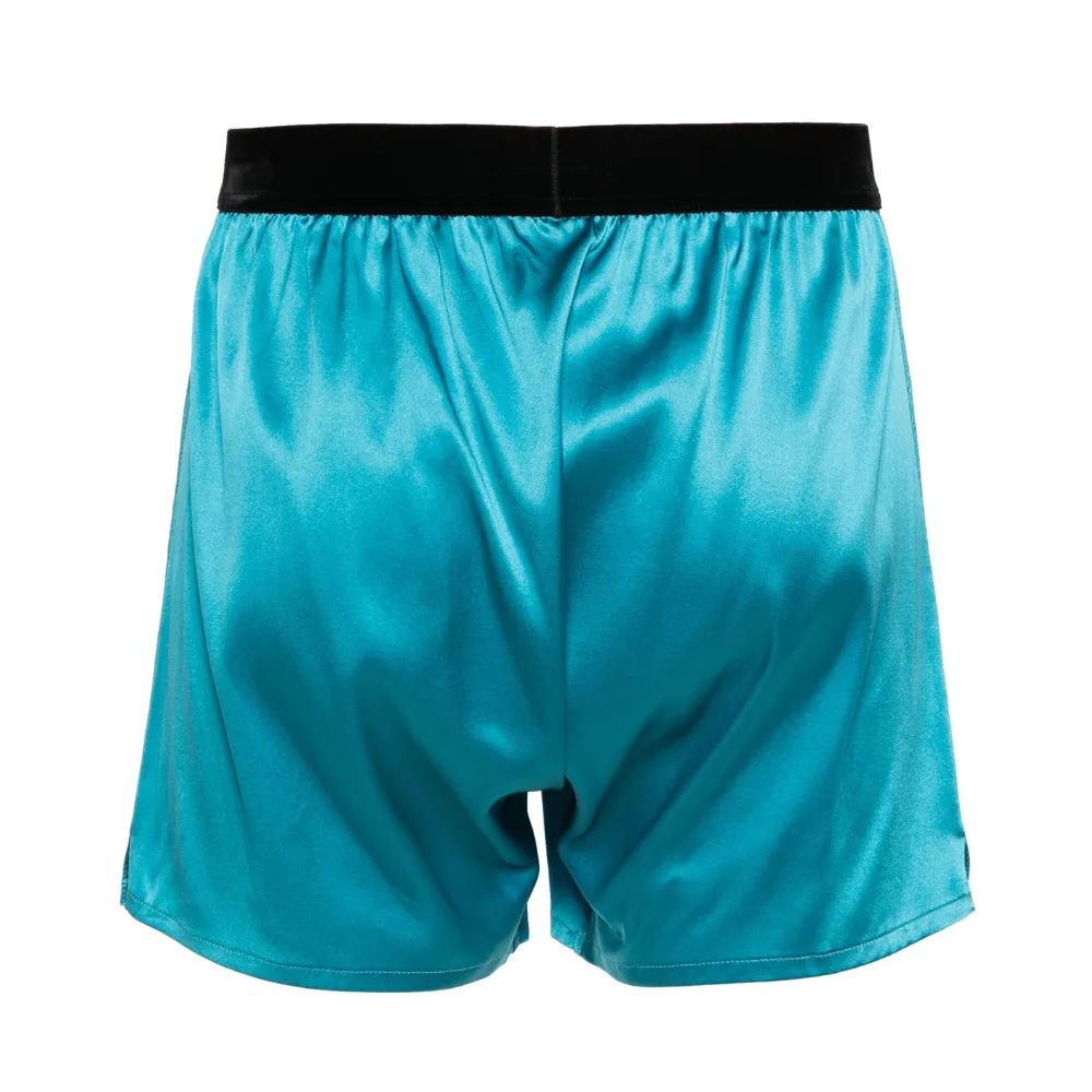 Logo-Waistband Satin Boxers