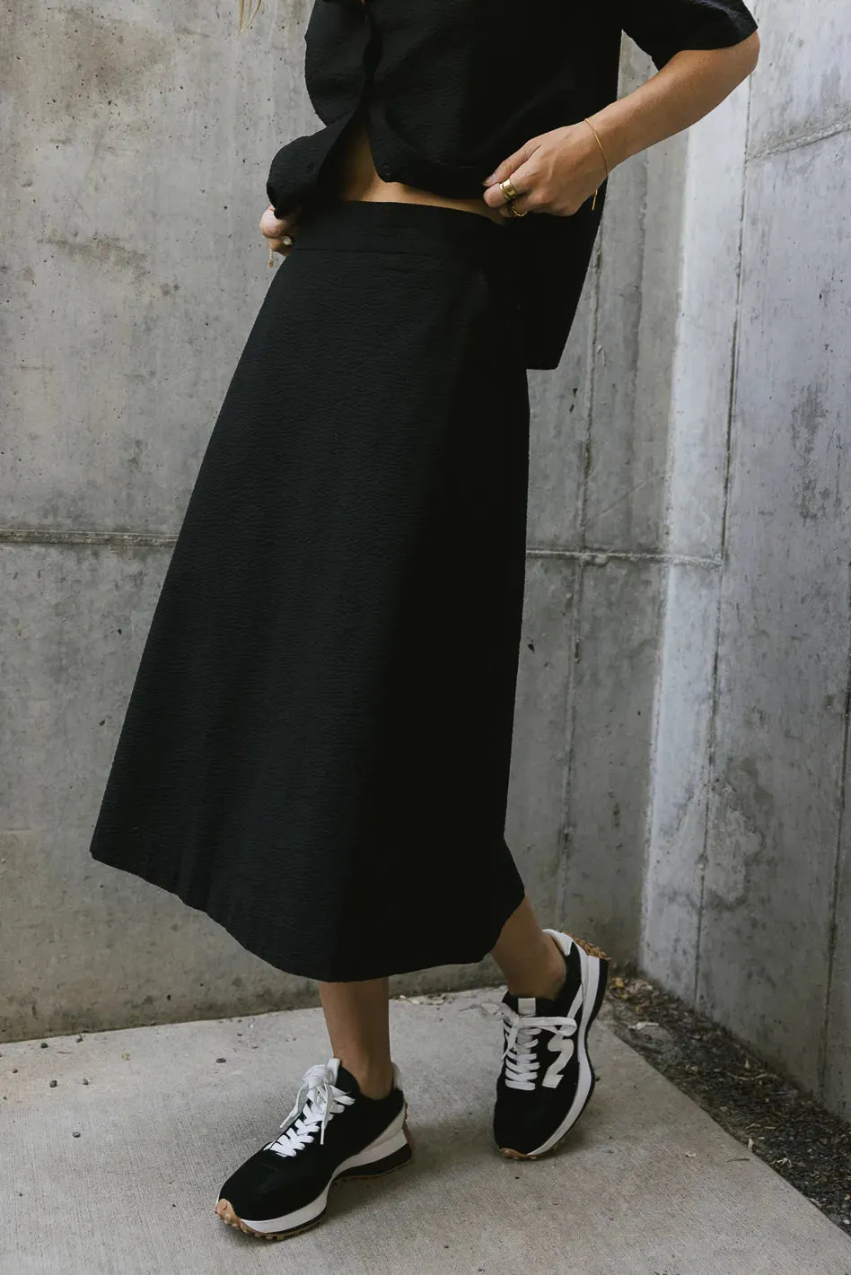 Mallory Textured Skirt in Black - FINAL SALE