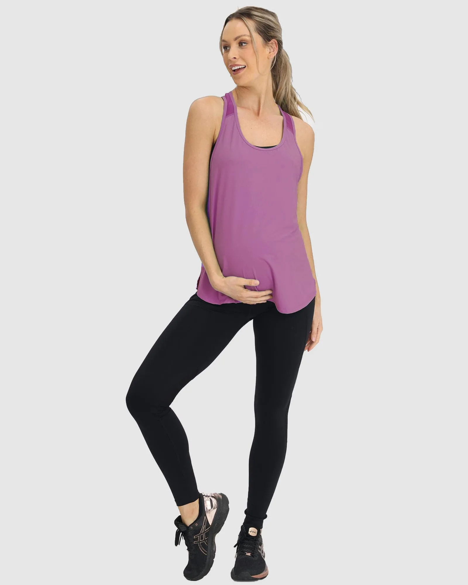 Maternity Gym Tank Top in Purple