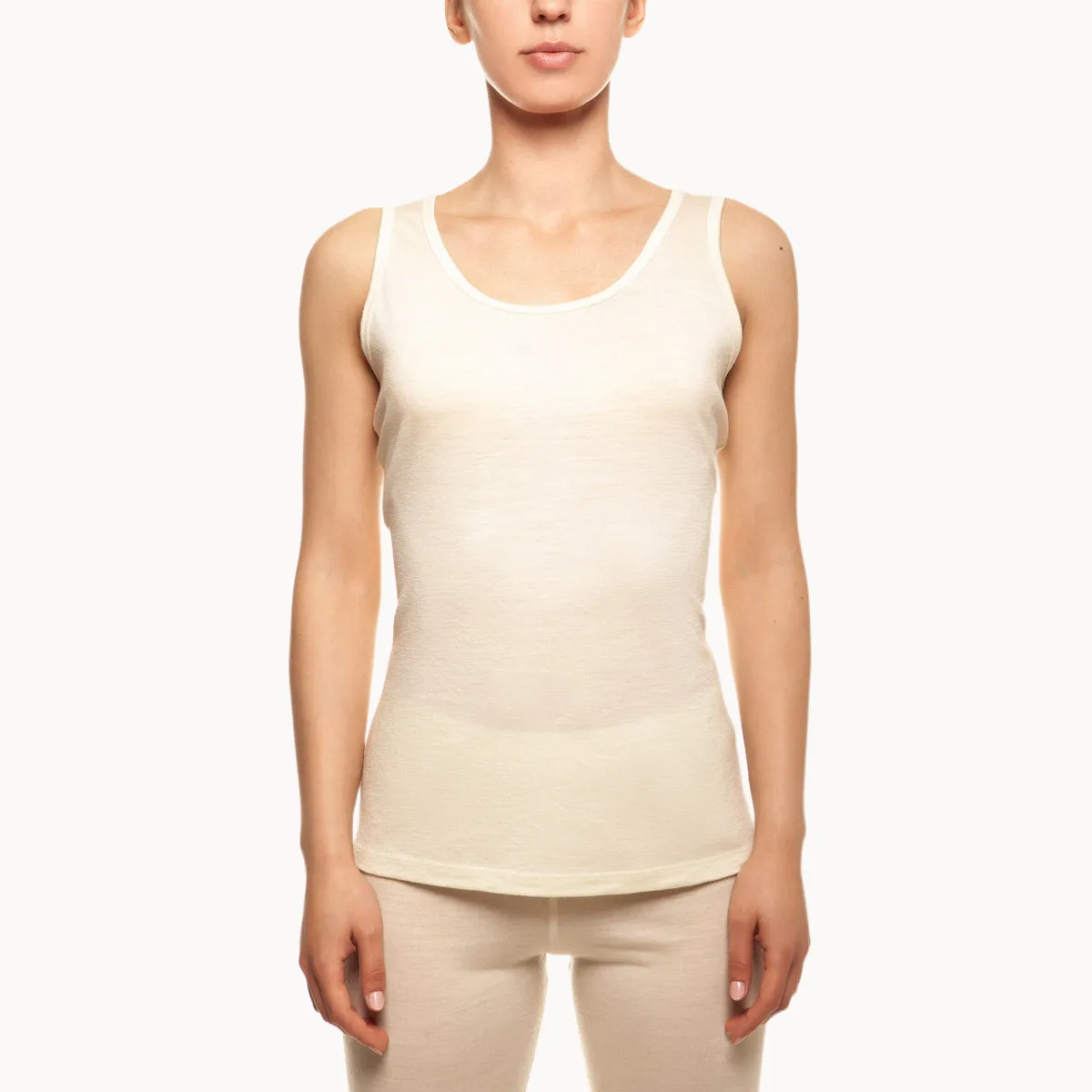 MENIQUE Basic 100% Merino Wool Womens Tank Top