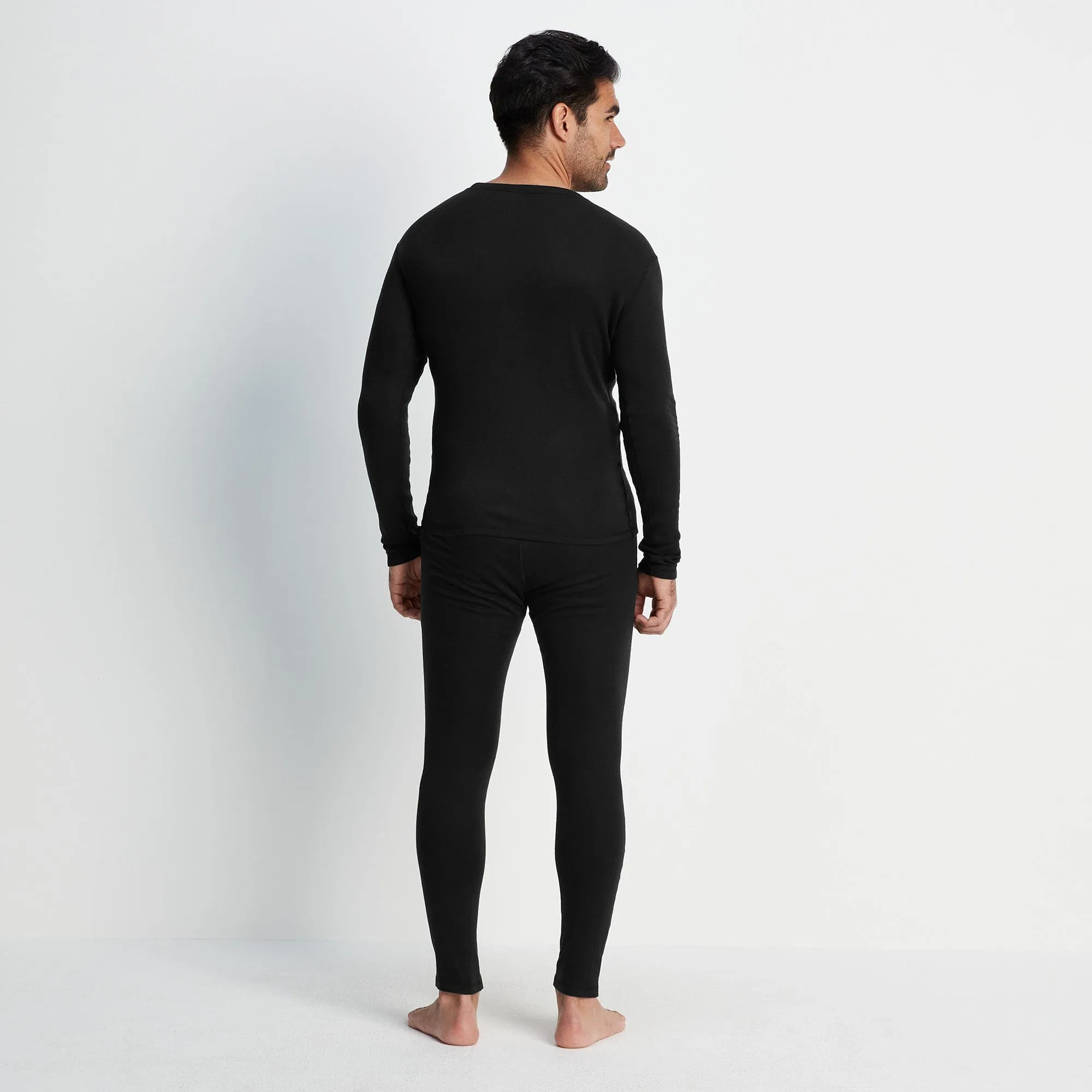 Meru Mens Cashmere Touch Base Layer Set - Black