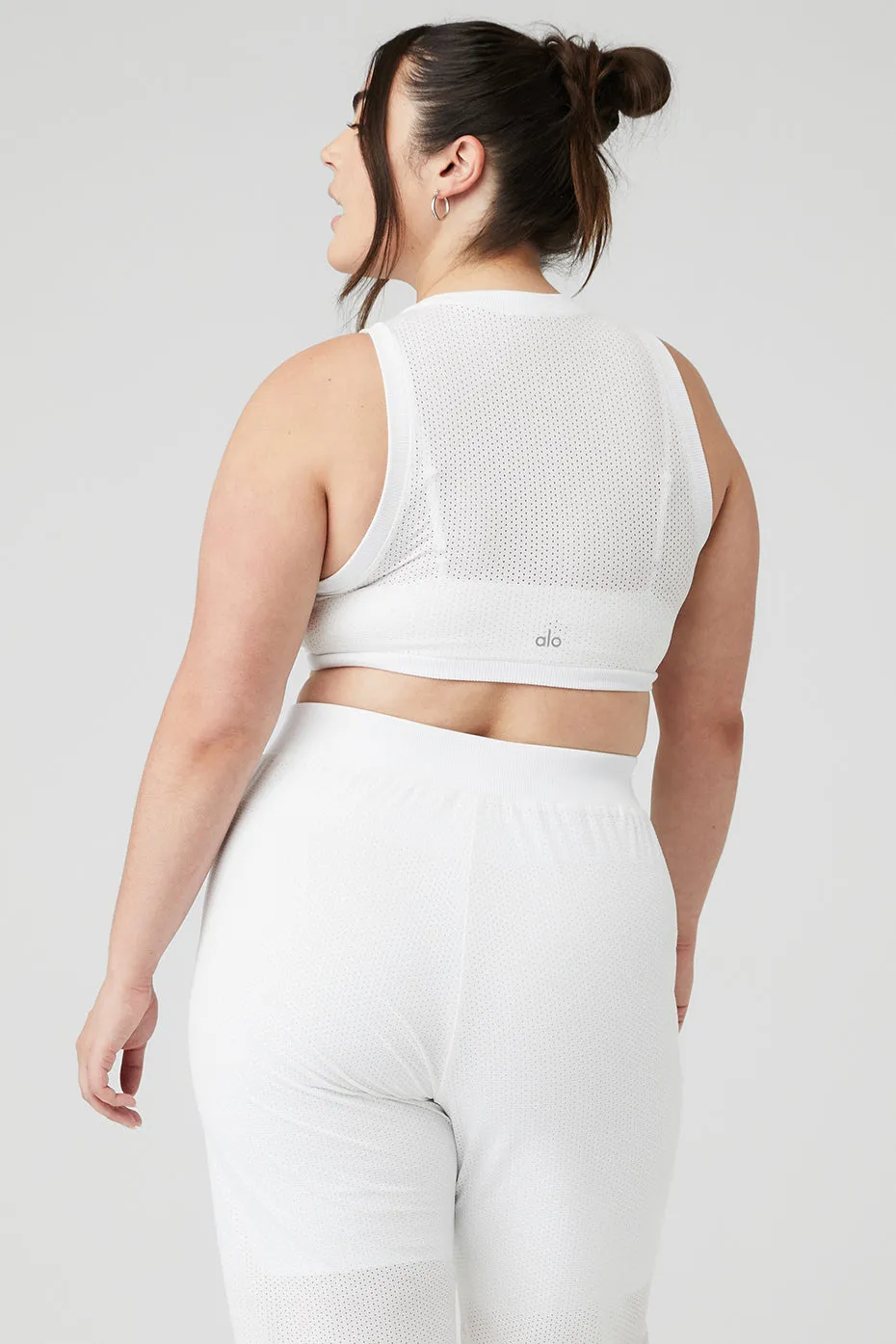 Mesh All-Star Bra Tank - White