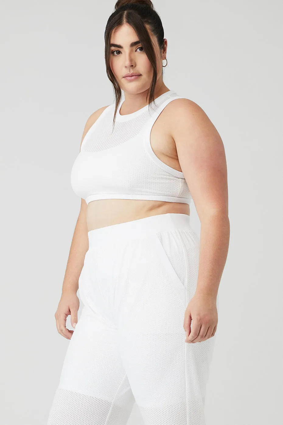 Mesh All-Star Bra Tank - White