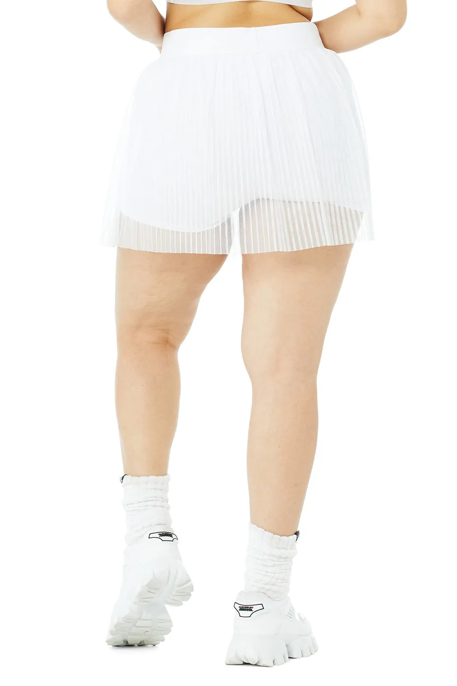 Mesh Flirty Tennis Skirt - White