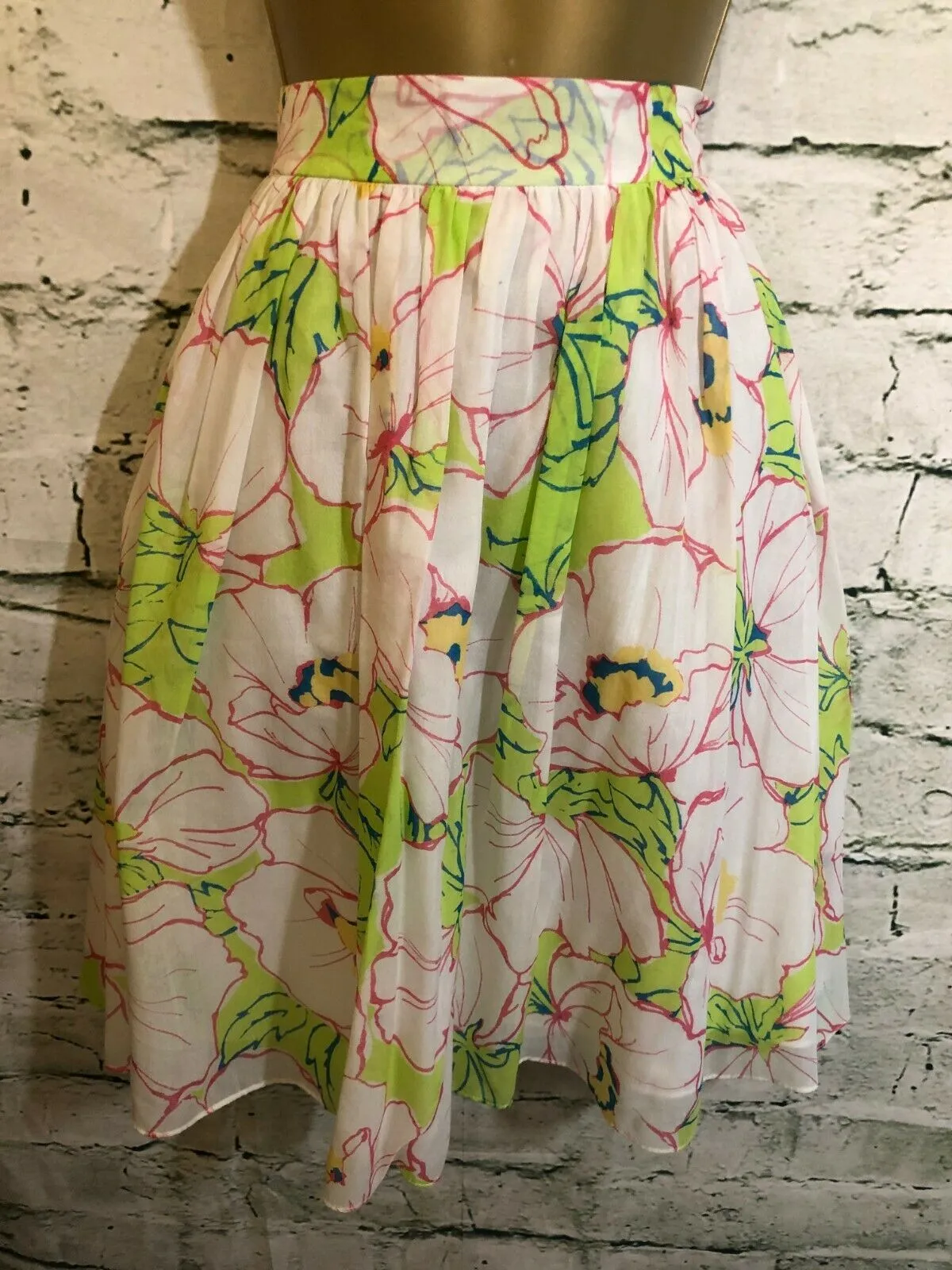 Moschino White Floral Silk & Cotton Skirt UK 8 US 4 EU 36 BNWT