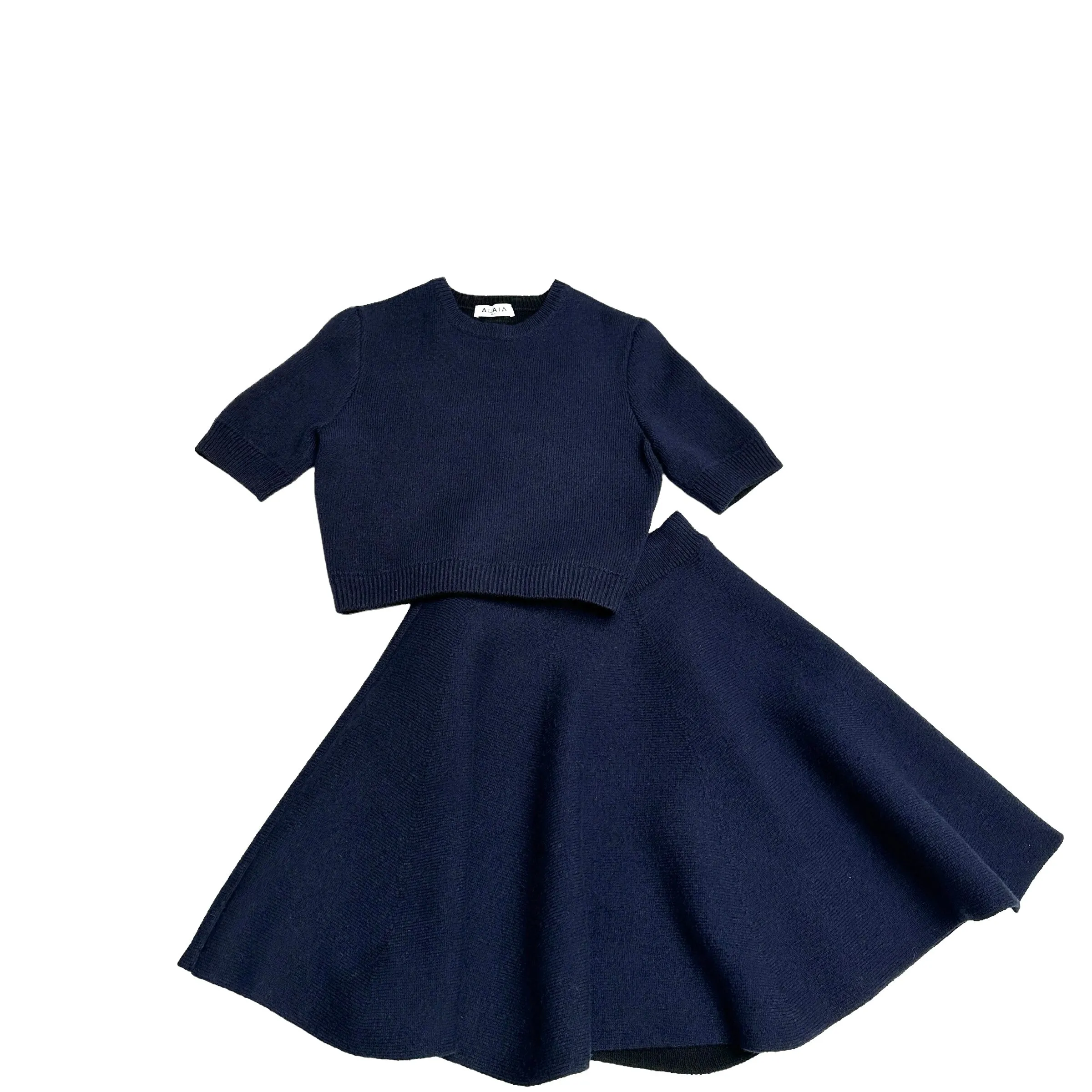 Navy Top & Skirt Set - S